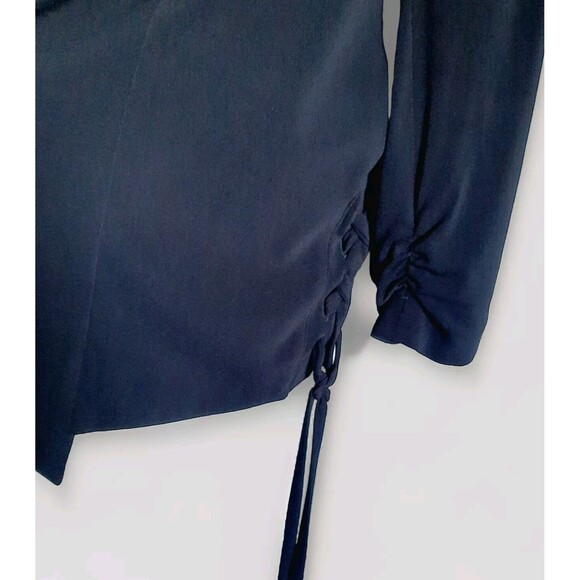 Bar III Plus Size 3X Black Suit Separate Open Front Blazer Jacket Lace Up Sides - Picture 2 of 7